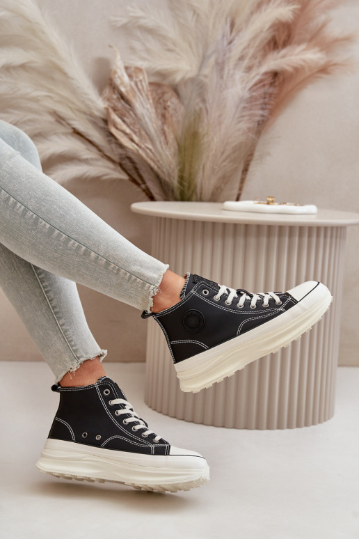 Warm Women's Platform Sneakers Eco Leather Big Star Pink