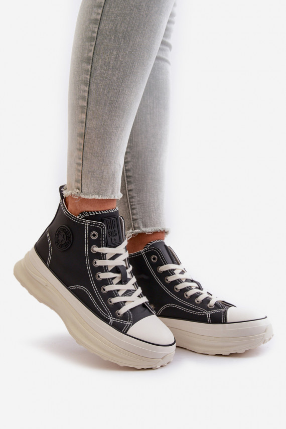 Warm Women's Platform Sneakers Eco Leather Big Star Pink