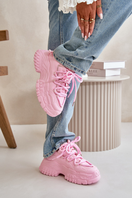 Women's Sneakers on Chunky Sole Pink Nevela