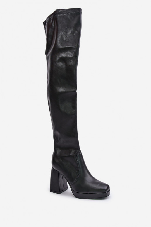Knee High Heeled Boots Black Liatheia Knee High Heeled Boots Black Liatheia