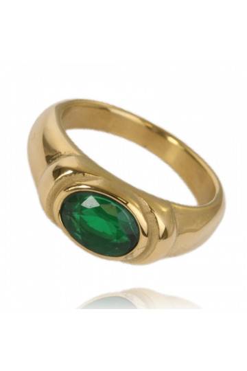 Stainless steel ring covered with 14k gold, Ring size: US8 - EU17 2