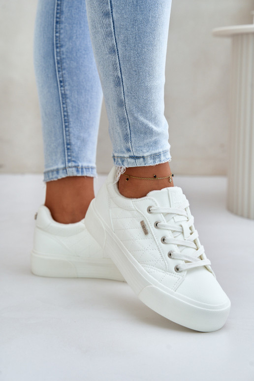 Womens Platform Sneakers Insulated Big Star OO274A464 White Womens Platform Sneakers Insulated Big Star OO274A464 White