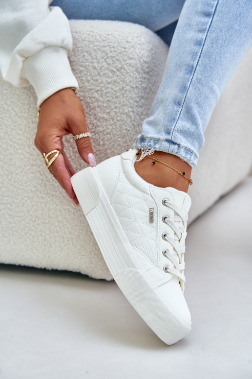 Womens Platform Sneakers Insulated Big Star OO274A464 White Womens Platform Sneakers Insulated Big Star OO274A464 White