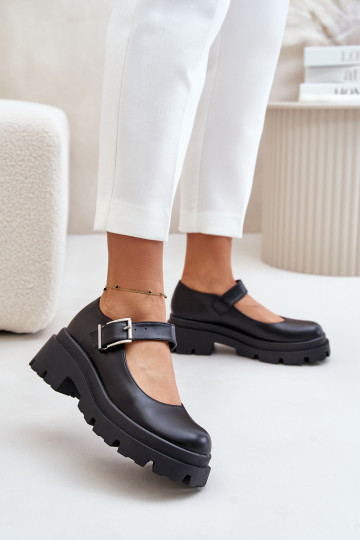 Women's Shoes With Buckle Black Plikuria 2