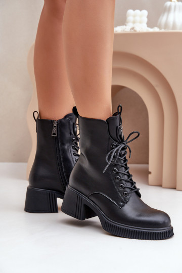 Insulated Women's Boots Made of Natural Leather Black Vinceza 2