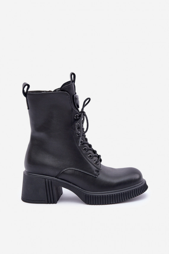 Insulated Women's Boots Made of Natural Leather Black Vinceza