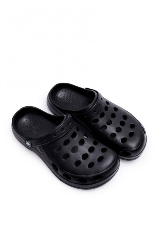 Women's Flip Flops Black Foam EVA Dots