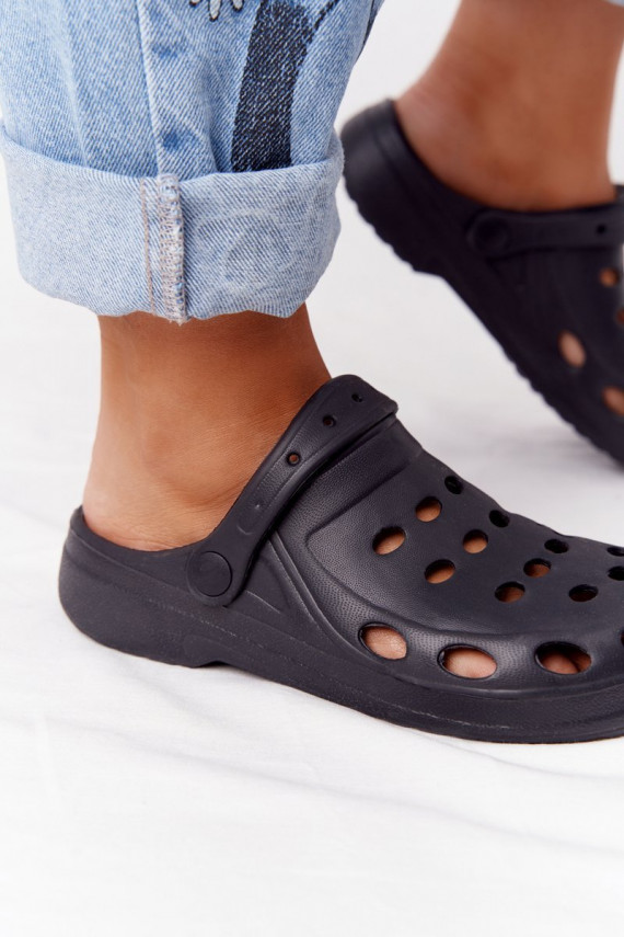 Women's Flip Flops Black Foam EVA Dots