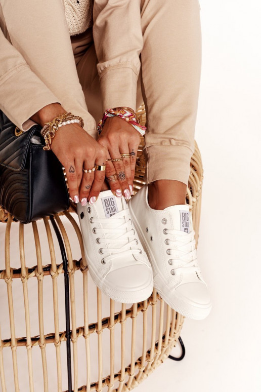 Women's Leather Sneakers Big Star White V274869