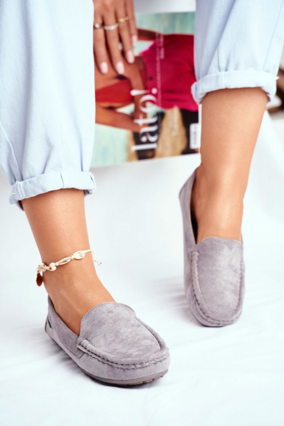 Women's Mokassins Grey Suede Morreno