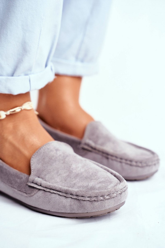 Women's Mokassins Grey Suede Morreno