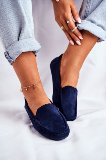 Women's Mocassins Navy Blue Suede Morreno 2