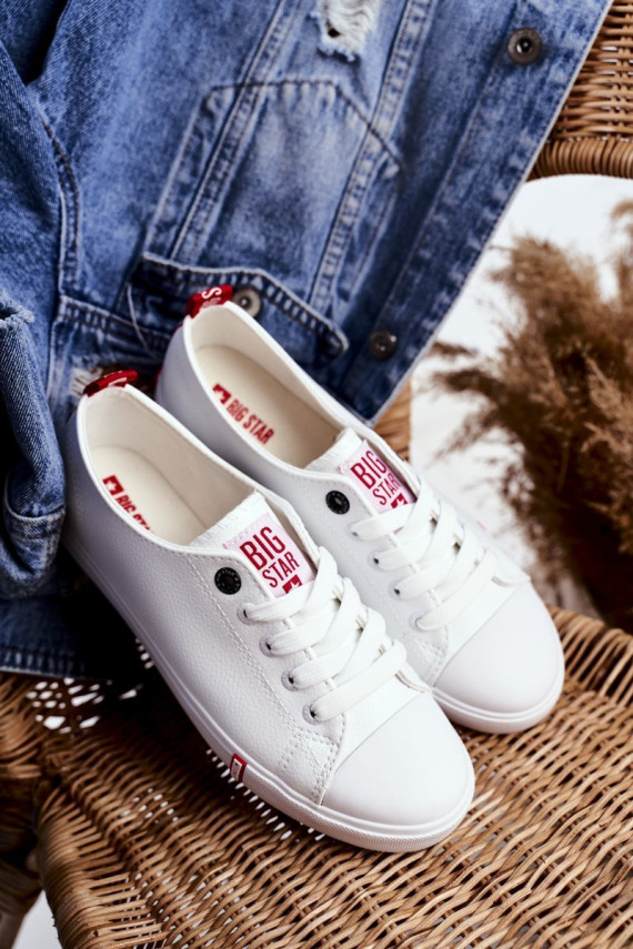 Women's Leather Sneakers Big Sta GG274005 White-Red