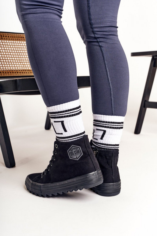 Women's High Sneakers On A Chunky Sole BIG STAR FF274244 Black