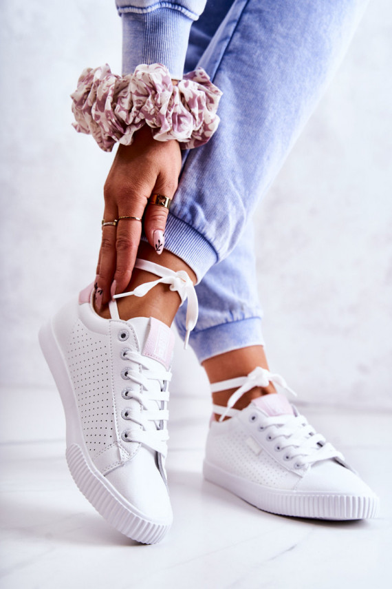 Women's Leather Sneakers BIG STAR HH274073 White-Pink