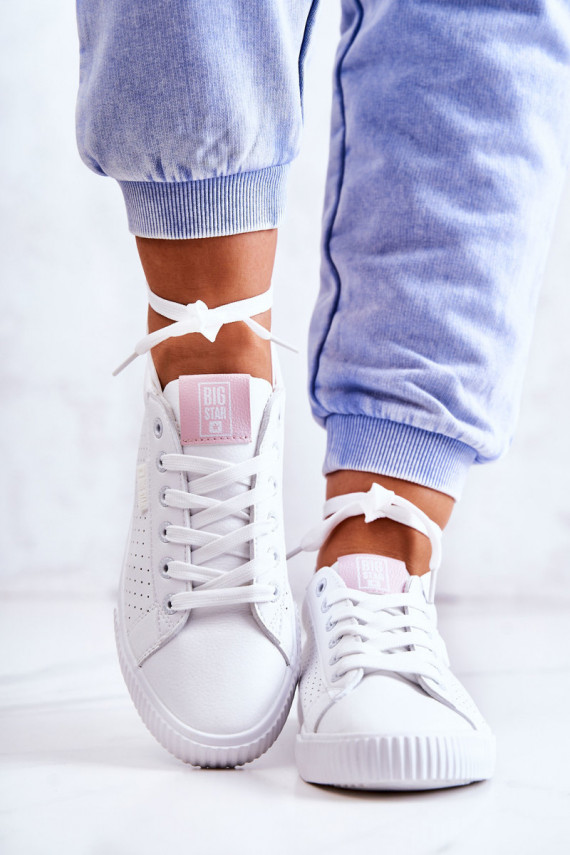 Women's Leather Sneakers BIG STAR HH274073 White-Pink