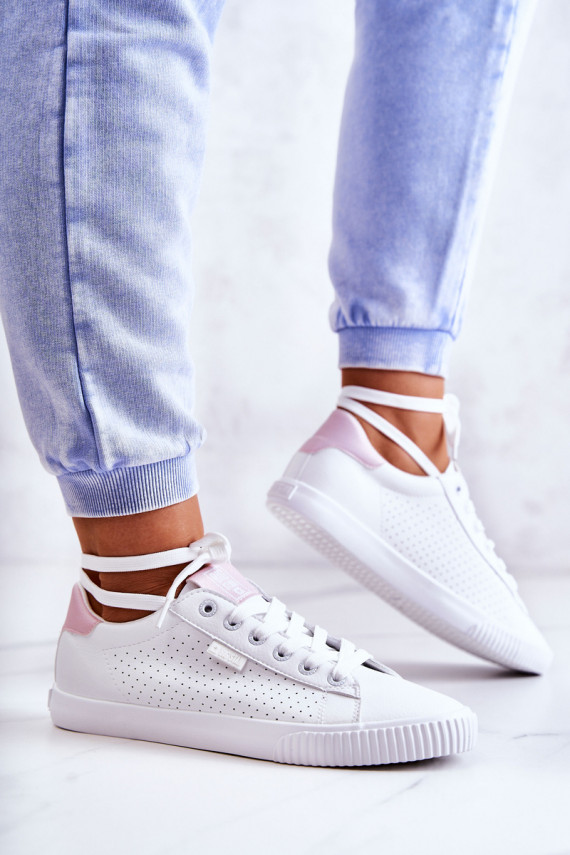 Women's Leather Sneakers BIG STAR HH274073 White-Pink