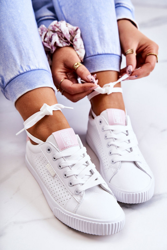 Women's Leather Sneakers BIG STAR HH274073 White-Pink