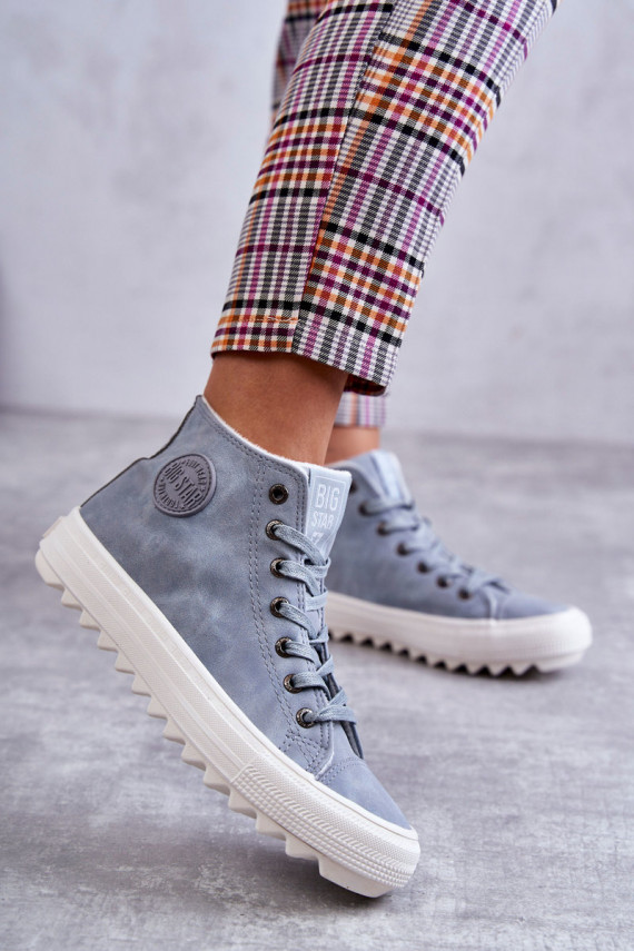 Women's Leather Warm Sneakers Big Star EE274115 Light Blue
