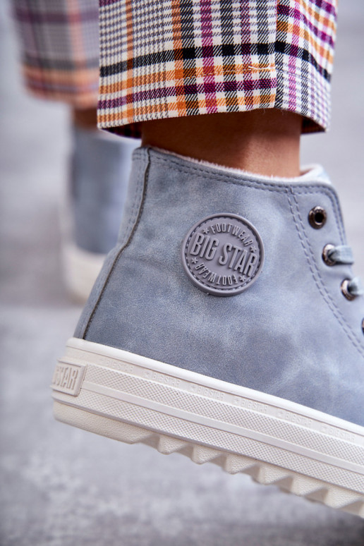 Women's Leather Warm Sneakers Big Star EE274115 Light Blue