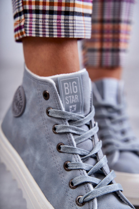 Women's Leather Warm Sneakers Big Star EE274115 Light Blue