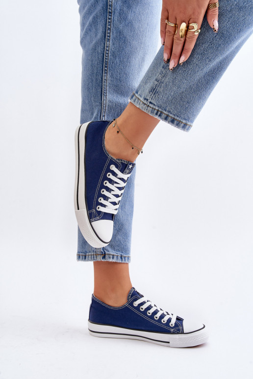 Women's Classic Sneakers Navy Blue Ecoma