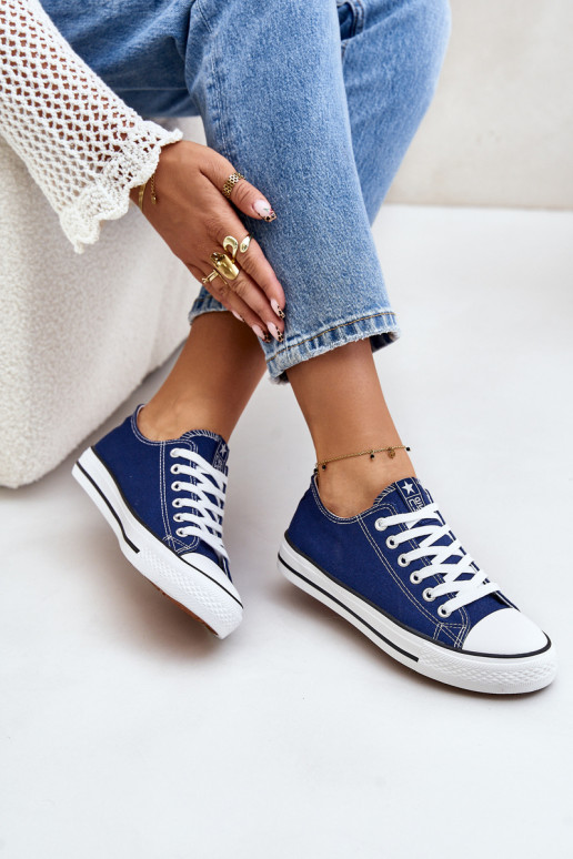 Women's Classic Sneakers Navy Blue Ecoma