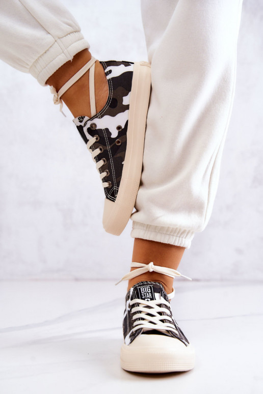 Women's Material Sneakers Camo BIG STAR JJ274237 White-Gray