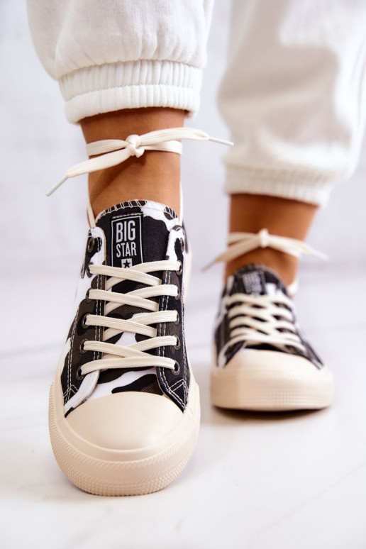 Women's Material Sneakers Camo BIG STAR JJ274237 White-Gray