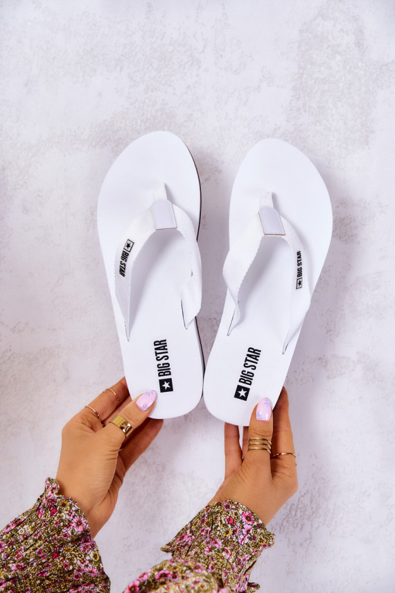 Women's flip-flops on the wedge Big Star JJ274A333 White