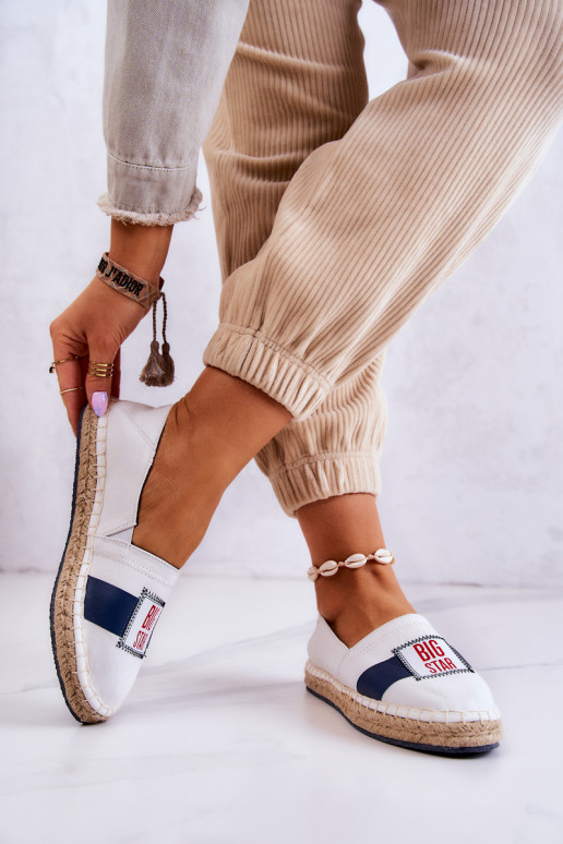 Women's Slip-On Espadrilles Big Star JJ274964 White and Navy Blue