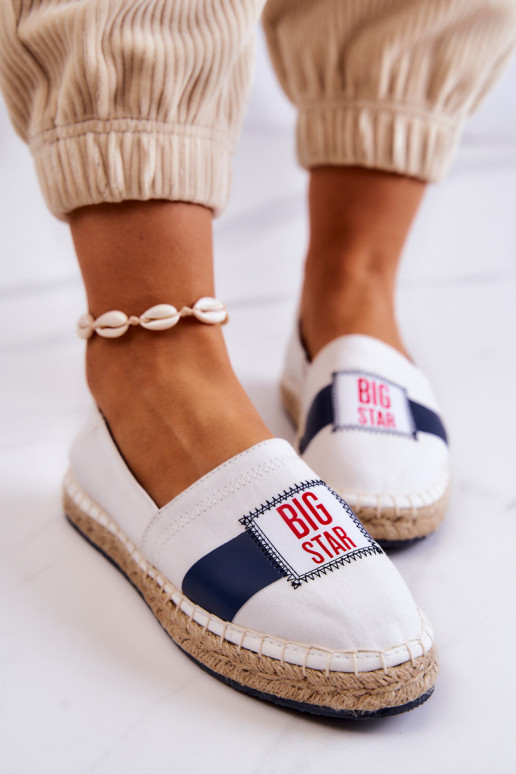 Women's Slip-On Espadrilles Big Star JJ274964 White and Navy Blue