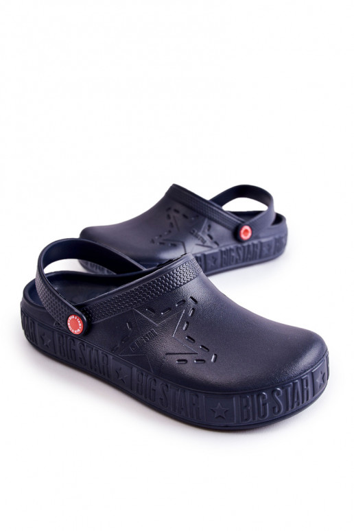 Men's Light Slippers Big Star II175002 Navy blue