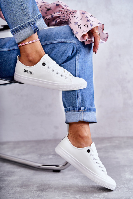 Women's Low Leather Sneakers Big Star KK274010 White