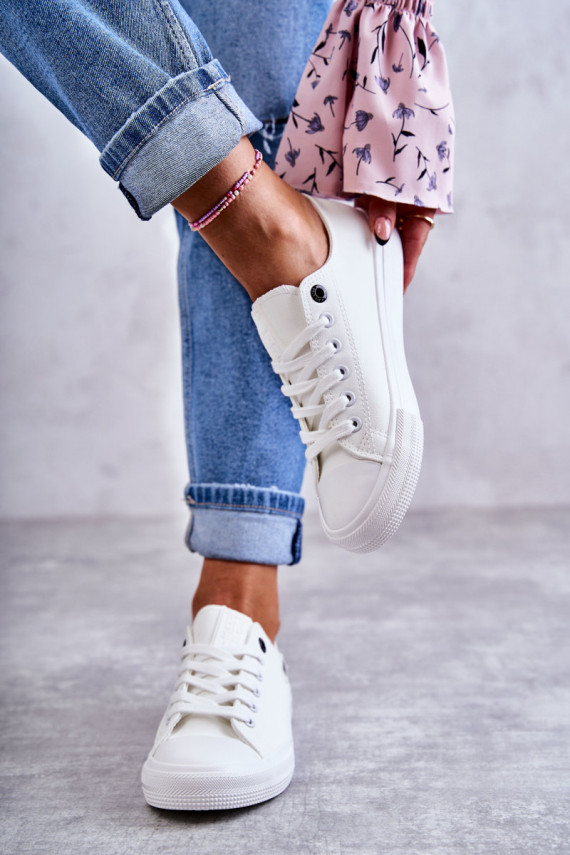 Women's Low Leather Sneakers Big Star KK274010 White