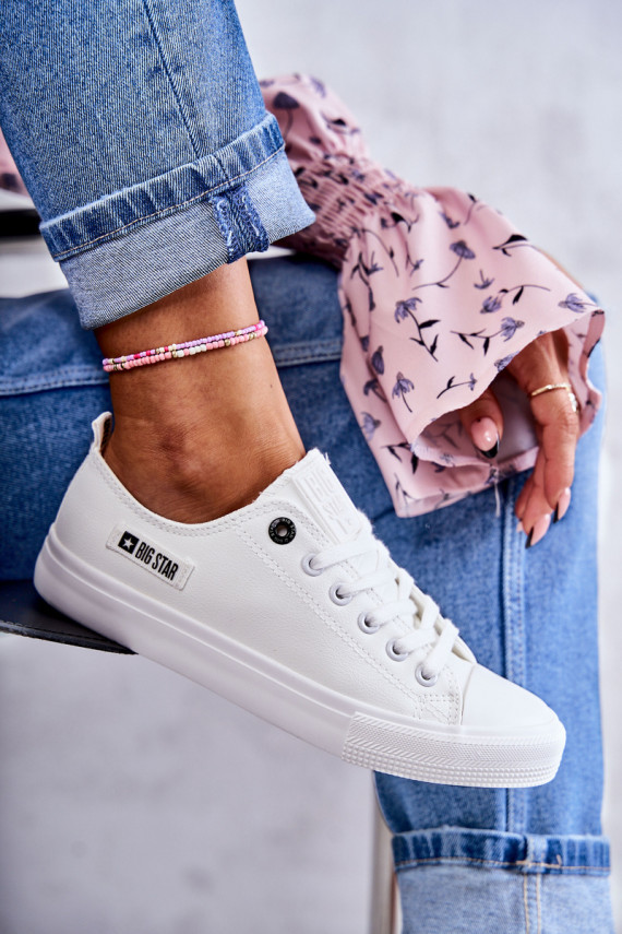 Women's Low Leather Sneakers Big Star KK274010 White