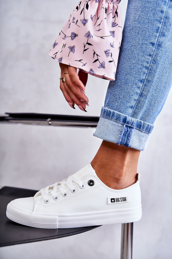 Women's Low Leather Sneakers Big Star KK274010 White
