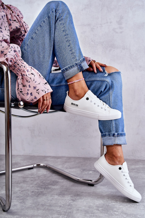 Women's Low Leather Sneakers Big Star KK274010 White