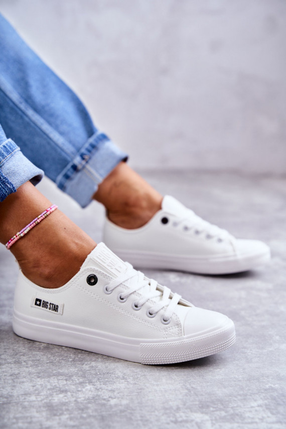 Women's Low Leather Sneakers Big Star KK274010 White