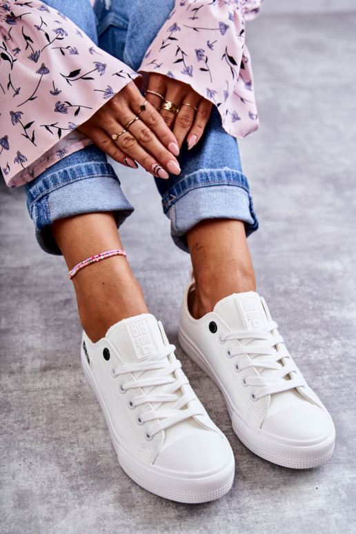 Women's Low Leather Sneakers Big Star KK274010 White