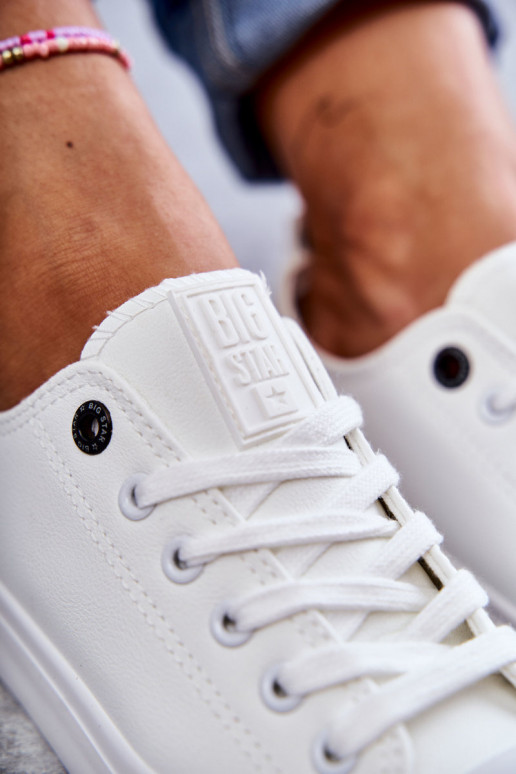 Women's Low Leather Sneakers Big Star KK274010 White