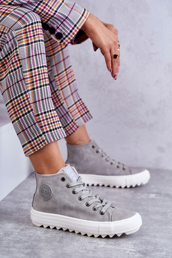 Women's Sneakers Big Star High Warm Grey EE274114
