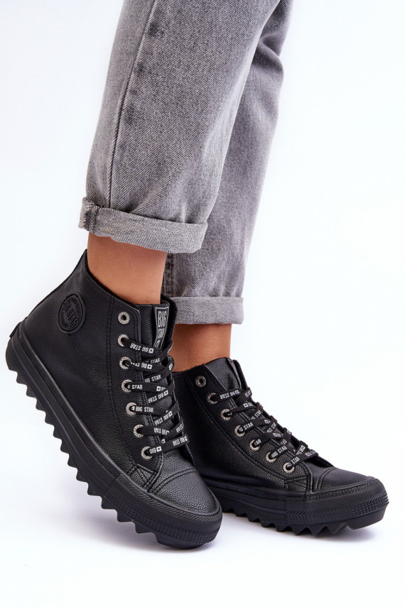 Women's Sneakers Big Star High Warm Black EE274110