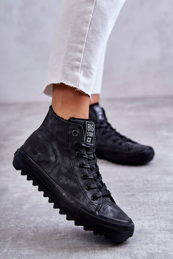 Women's Sneakers Big Star High Warm Black GG274069