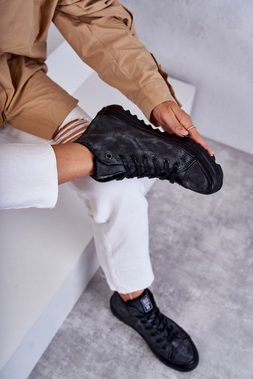 Women's Sneakers Big Star High Warm Black GG274069