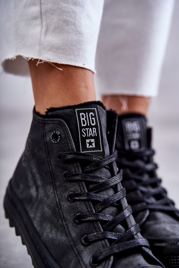 Women's Sneakers Big Star High Warm Black GG274069