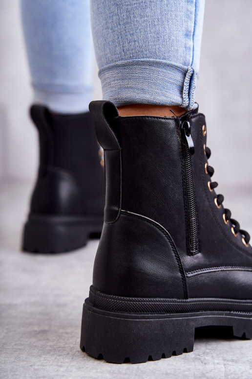 Women's Warm Leather Boots Light Black Dorchen