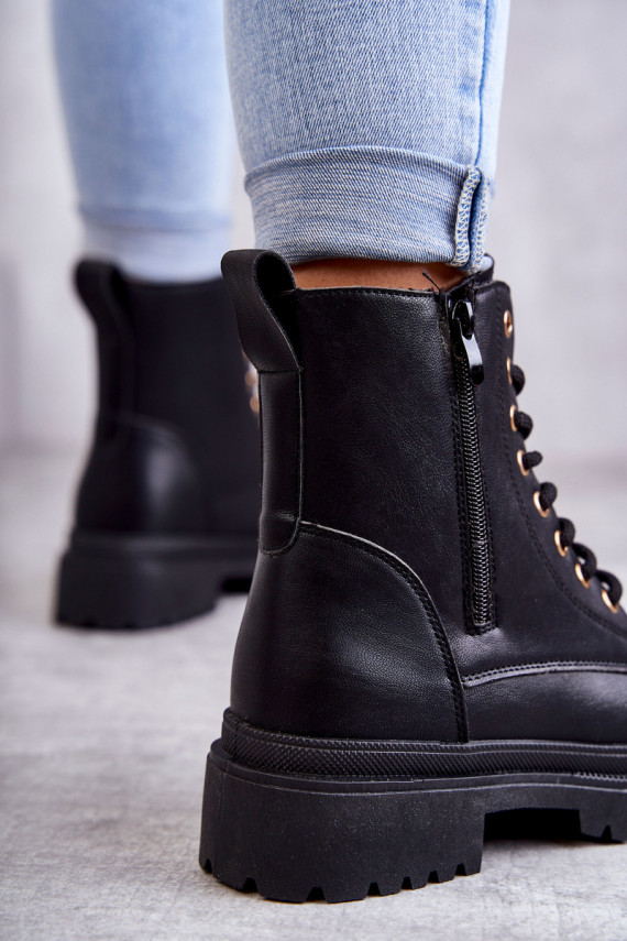 Women's Warm Leather Boots Light Black Dorchen