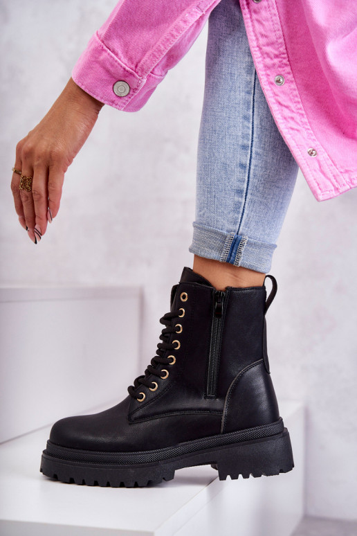 Women's Warm Leather Boots Light Black Dorchen