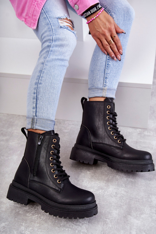 Women's Warm Leather Boots Light Black Dorchen